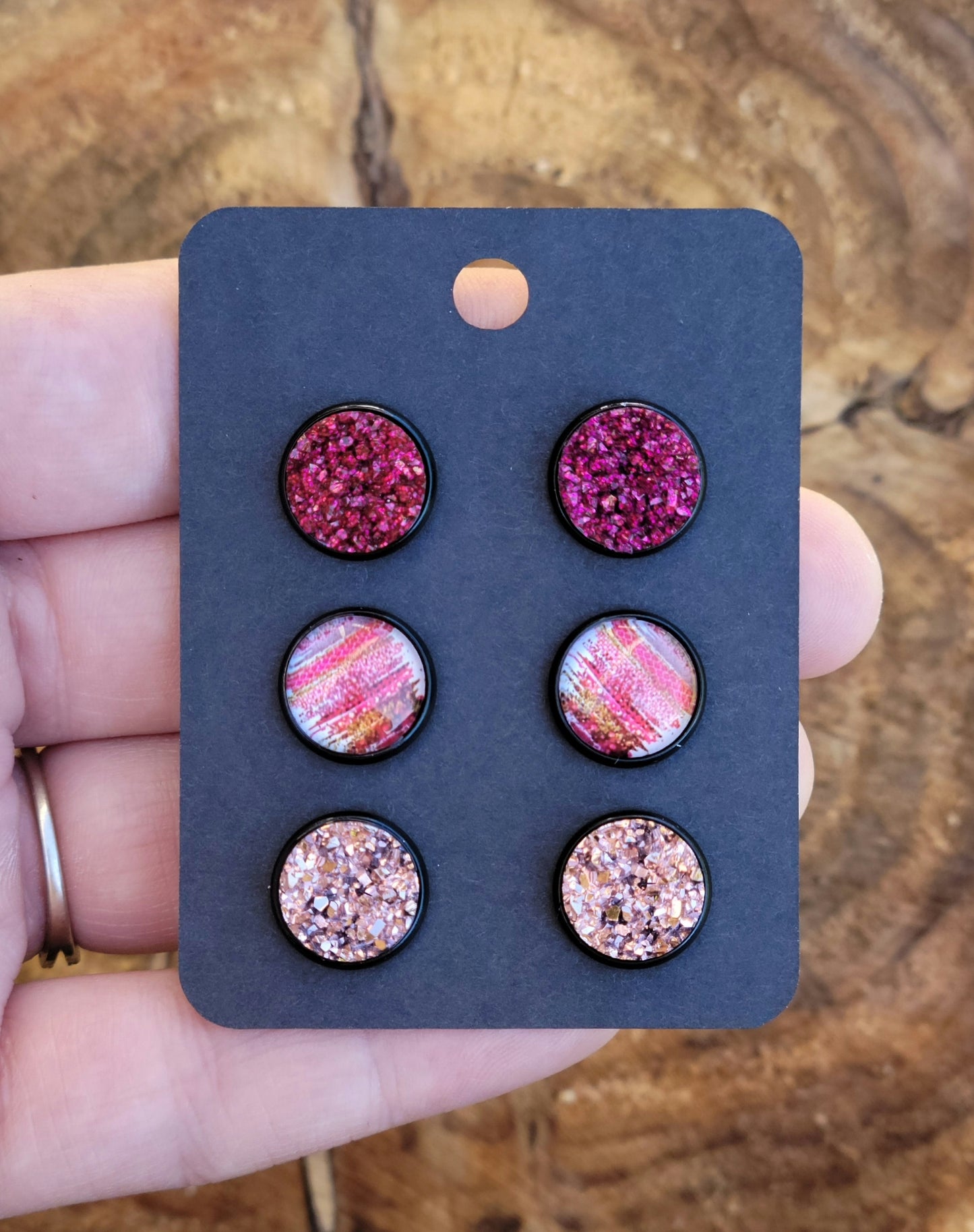 Burgundy Cheetah Earring Set- Brushstroke Collection