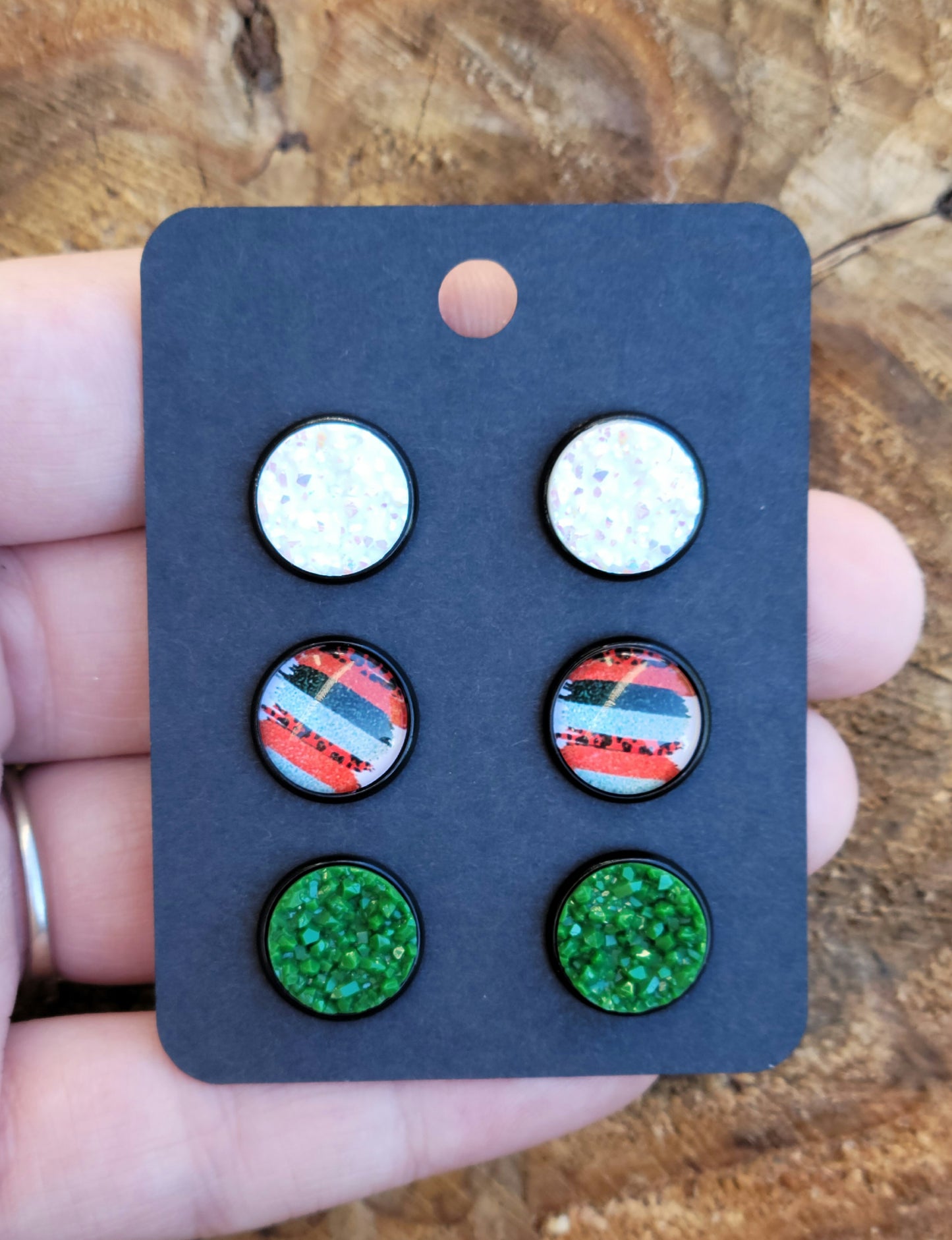 Vintage Christmas Earring Set- Brushstroke Collection