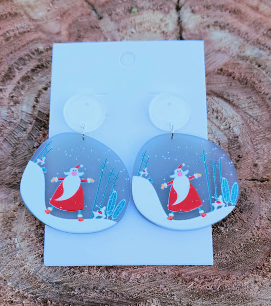 SANTA Painted Acrylic Earrings