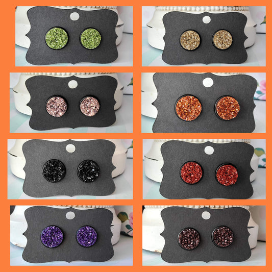 FALL EDITION- RANDOM Black Bezel Druzy Earrings