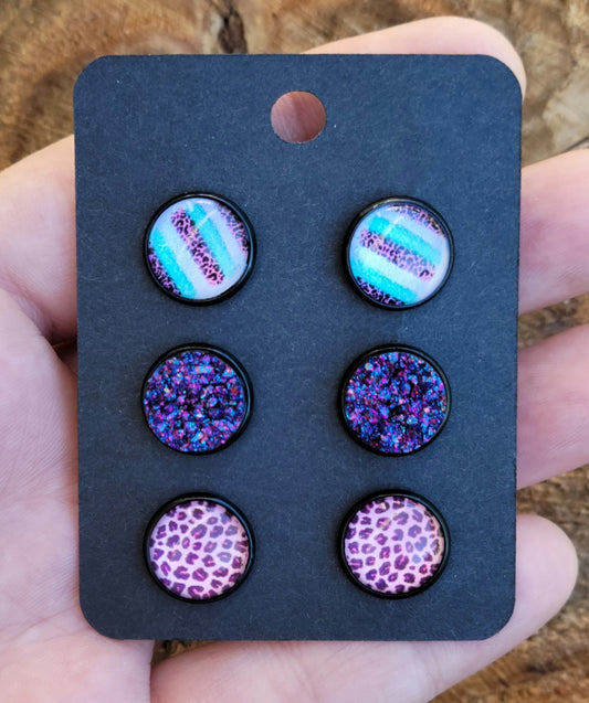 Mermaid Cheetah Earring Set- Brushstroke Collection