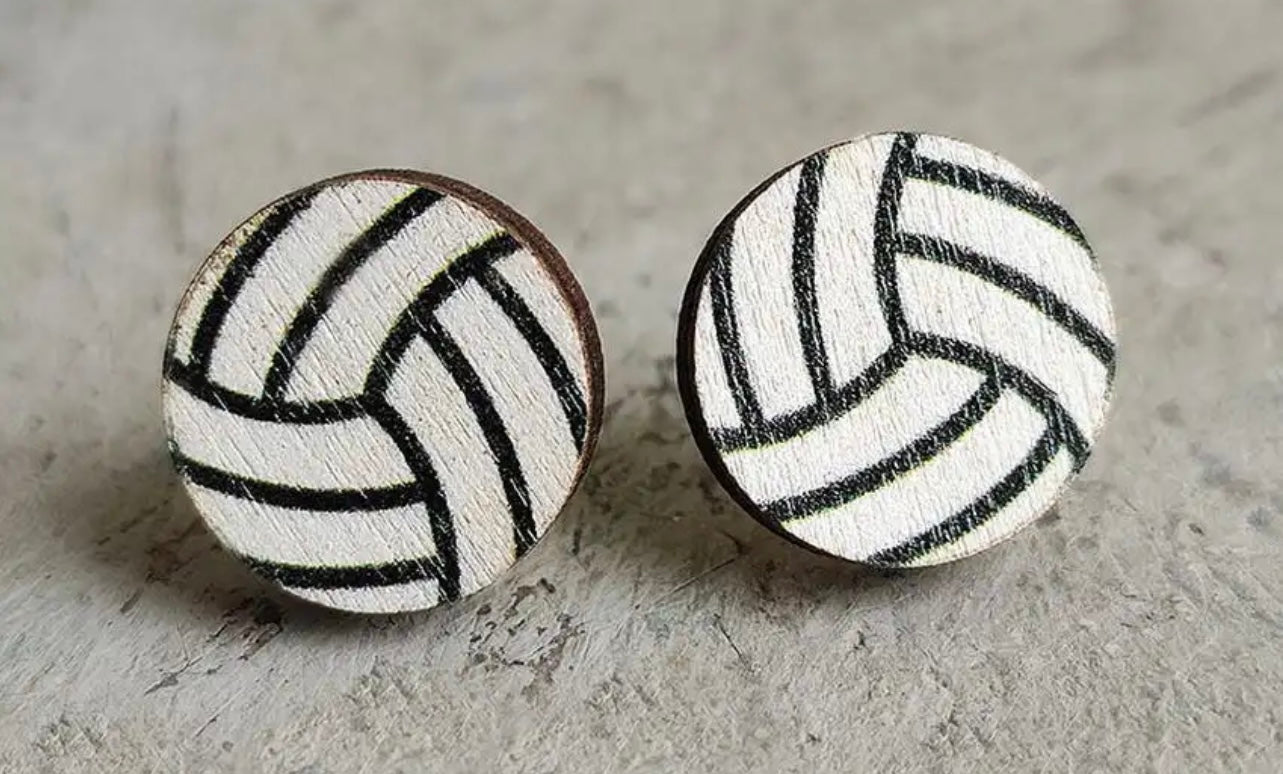 Sports Wooden Earrings