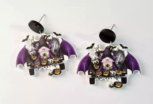 Bat Gnome Mobile Acrylic Earrings