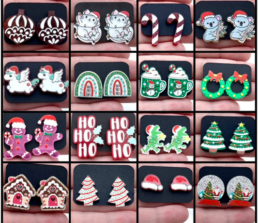 Christmas Stud Acrylic Earrings