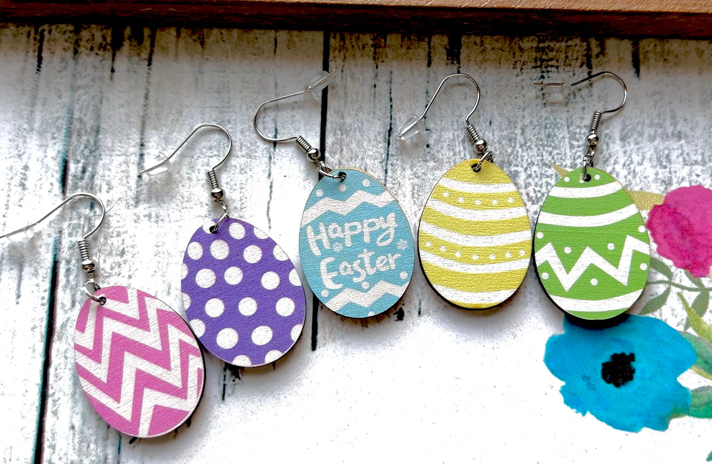 Easter Egg Wooden Earrings