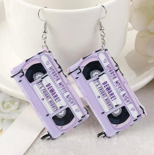 PREORDER HALLOWEEN ROUND TWO Horror Movie Night Acrylic Earrings