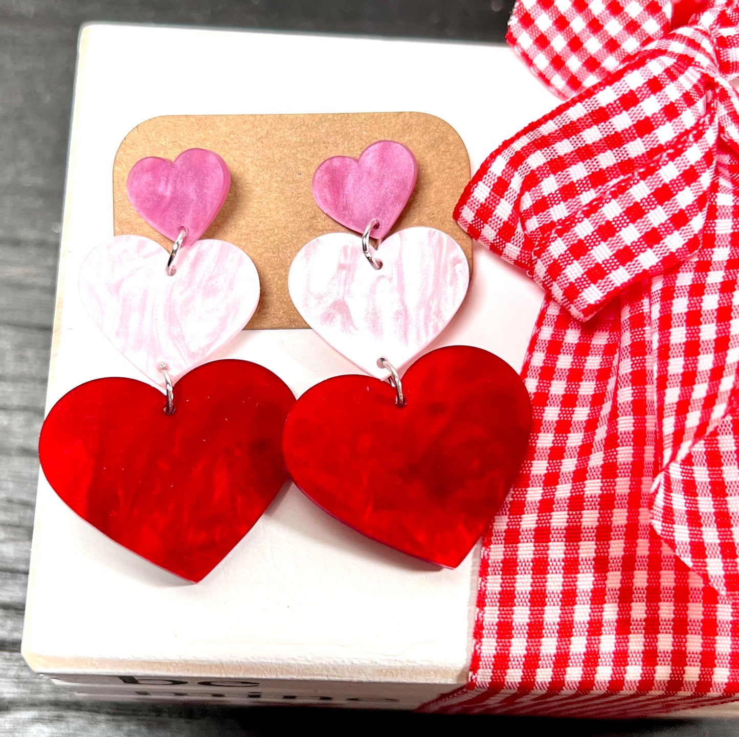 PREORDER VALENTINES DAY ROUND ONE Valentine Heart Acrylic Earrings