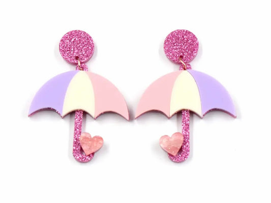 April Showers Umbrella Acrylic Earrings