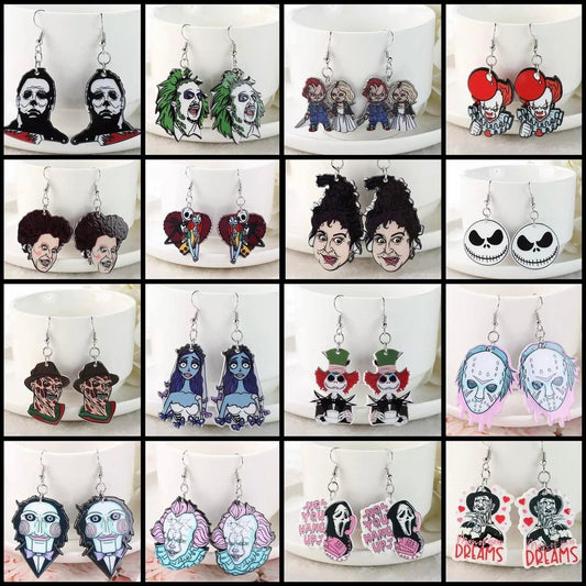 PREORDER HALLOWEEN ROUND TWO Halloween Character Acrylic Earrings