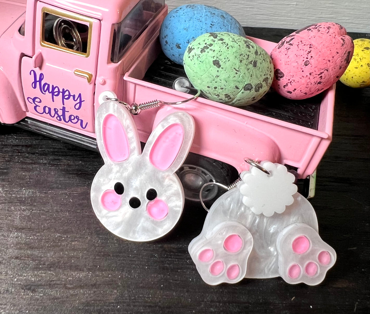 Bunny Face Acrylic Earrings-Face Only