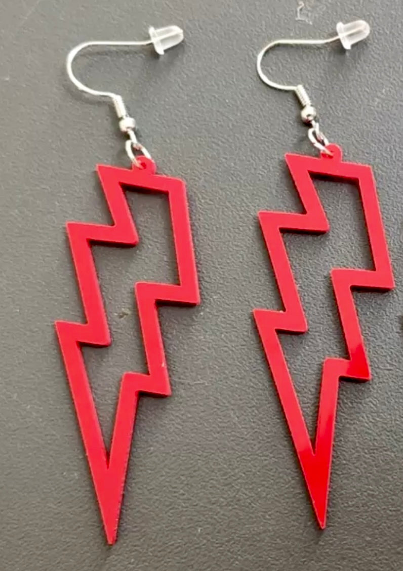 Round 3-RANDOM COLOR Lightning Bolt Acrylic Earrings