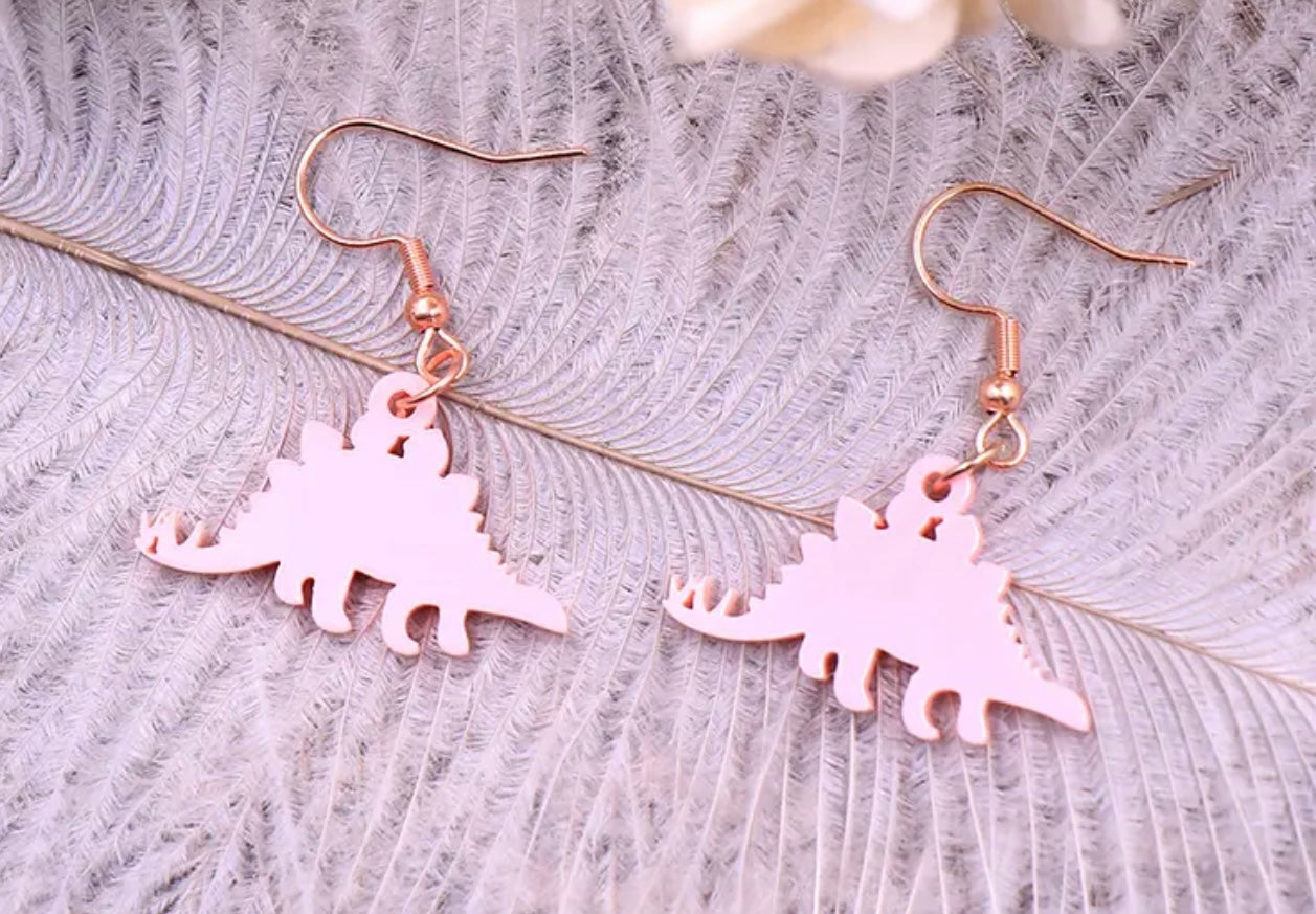 Stegosaurus  Dino Acrylic Earrings