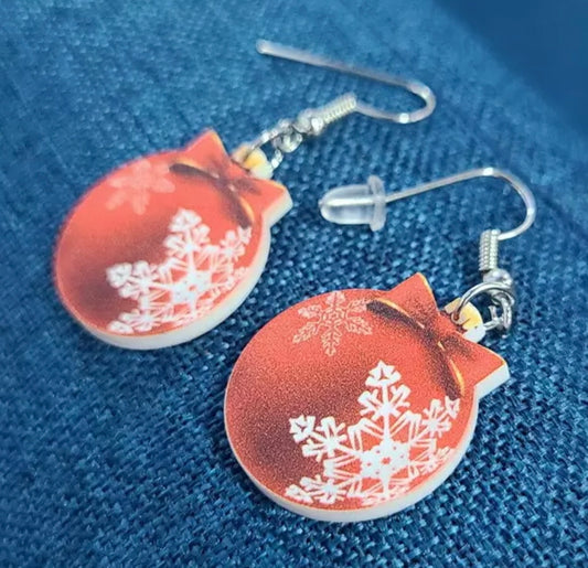 Realistic Snowflake Ornament Acrylic Earrings