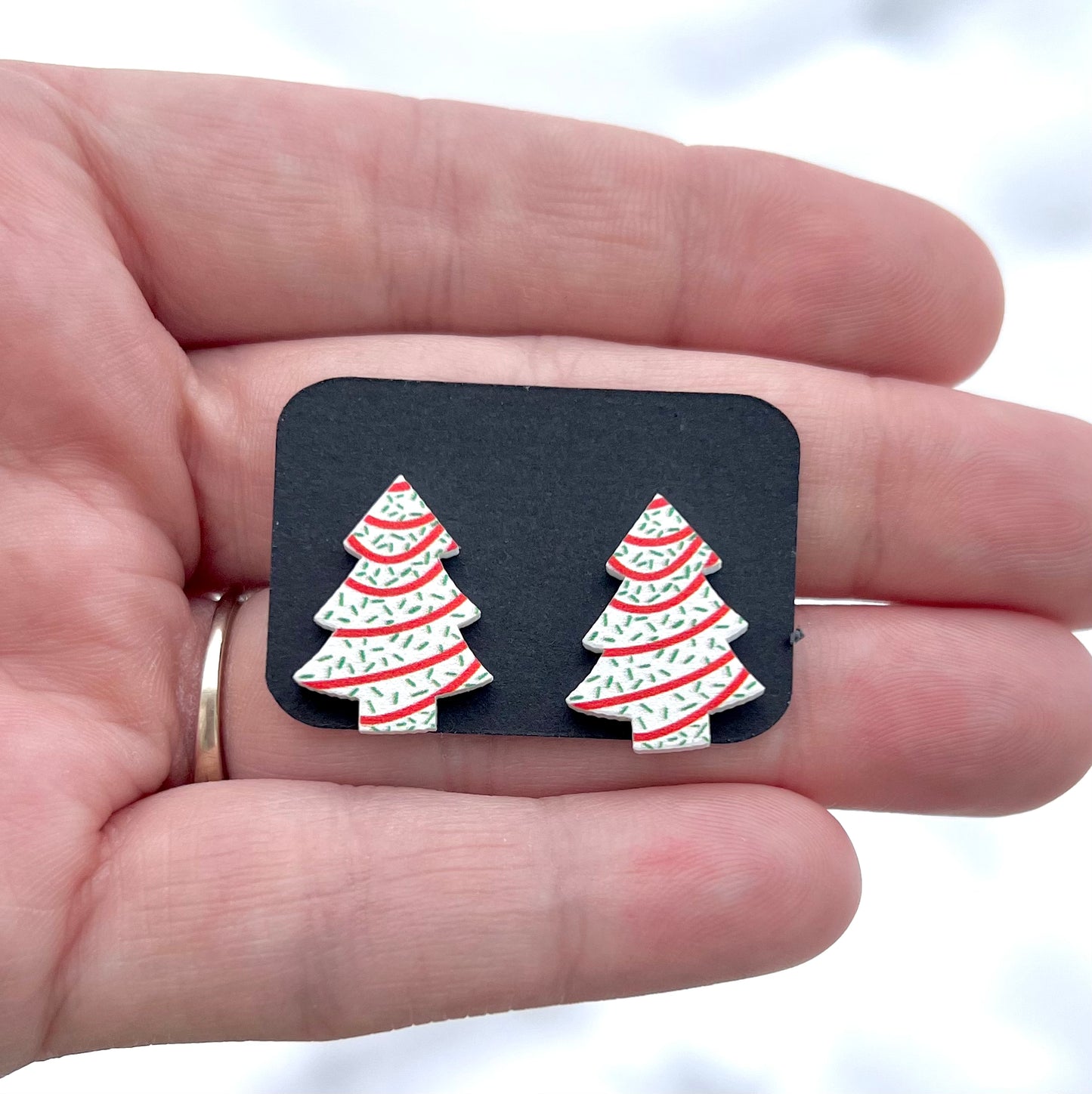 PREORDER CHRISTMAS ROUND TWO Christmas Tree Cake Stud Earrings