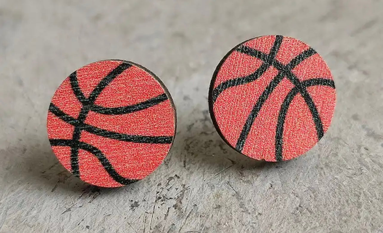 Sports Wooden Earrings