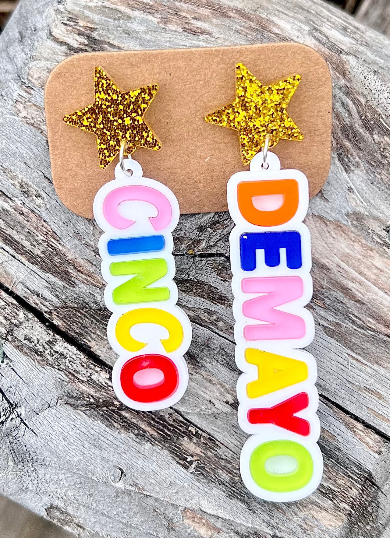 Cinco De Mayo Star Acrylic Earrings