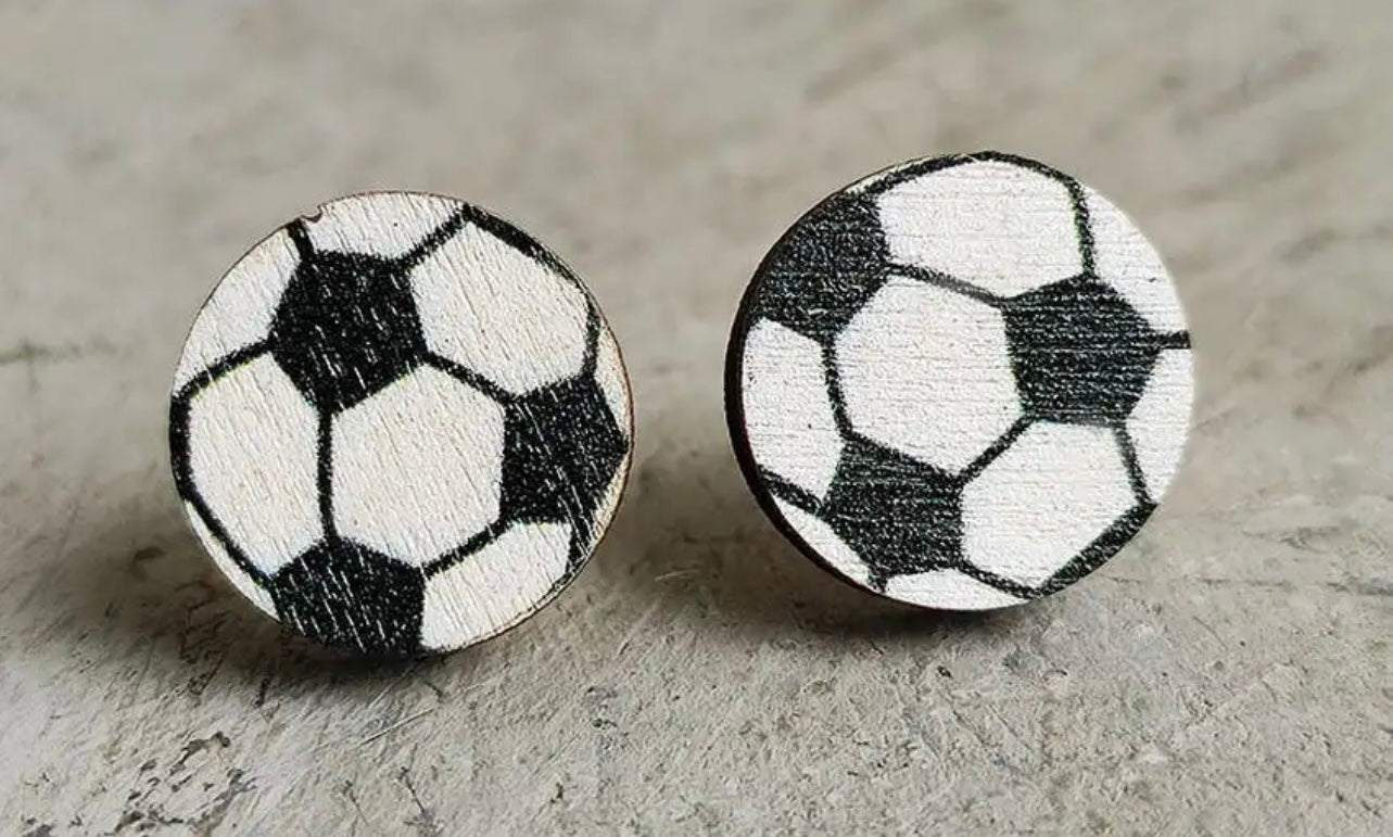 Sports Wooden Earrings