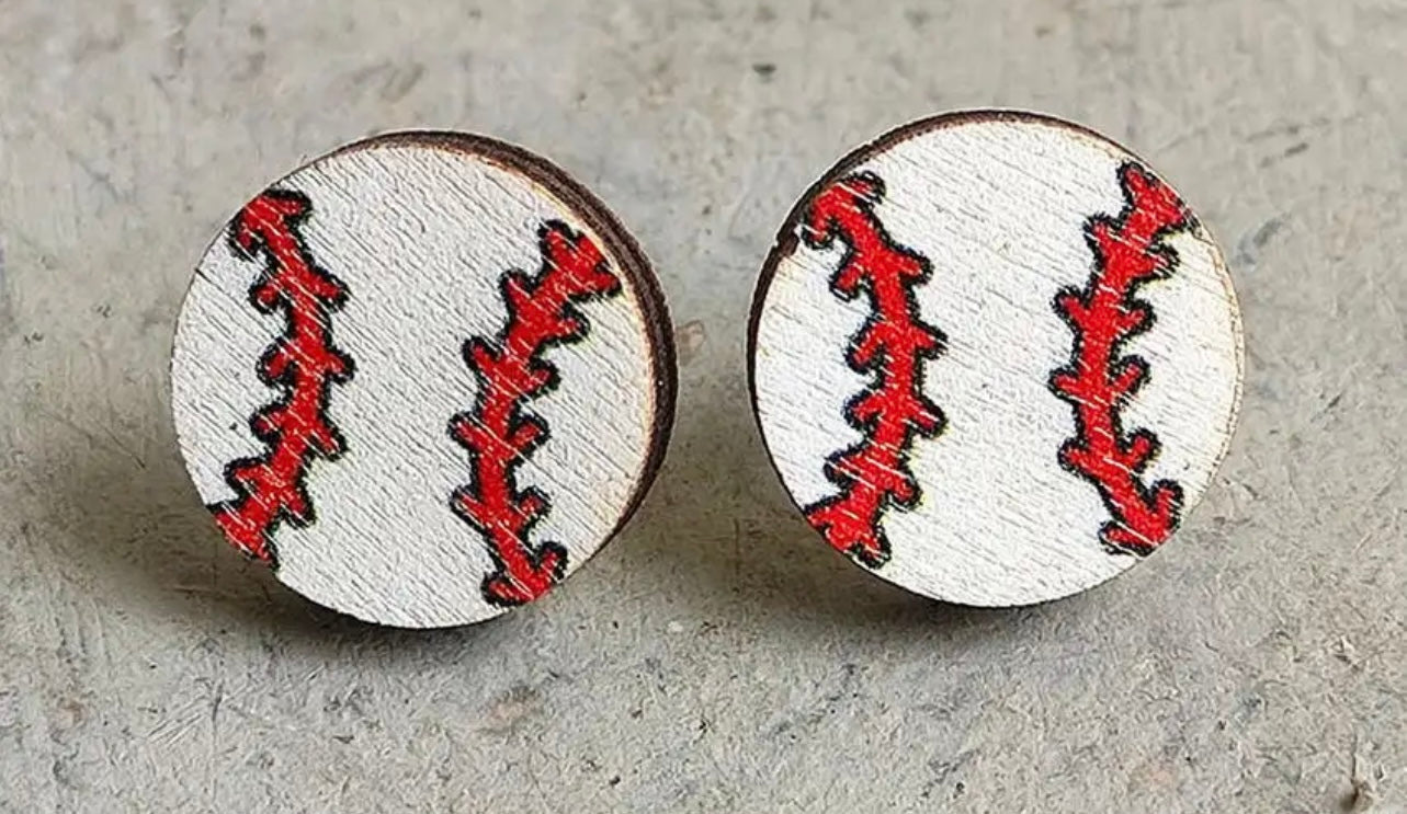 Sports Wooden Earrings