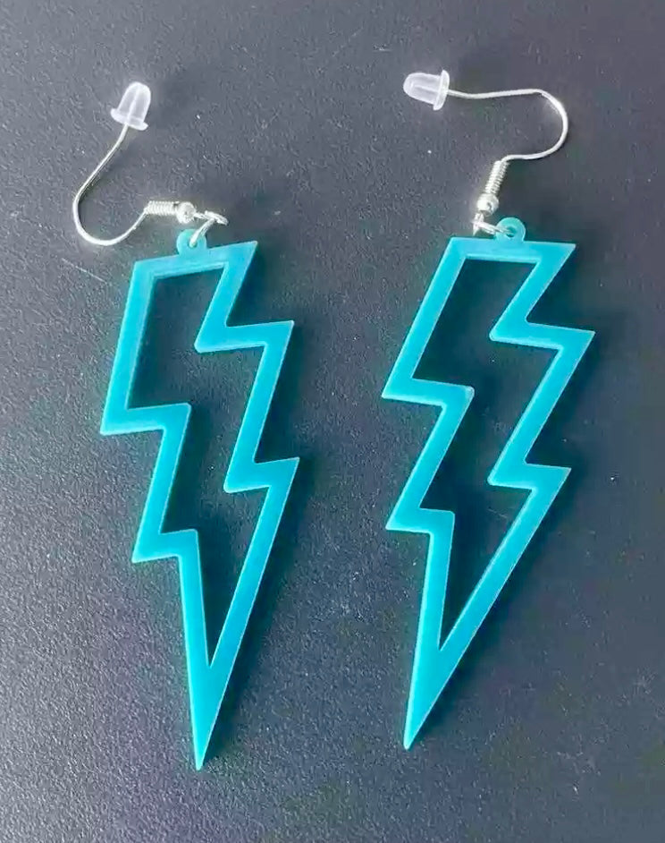 Round 3-RANDOM COLOR Lightning Bolt Acrylic Earrings